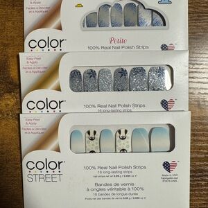 Color Street Blue and Silver Nail Polish Strips Trio